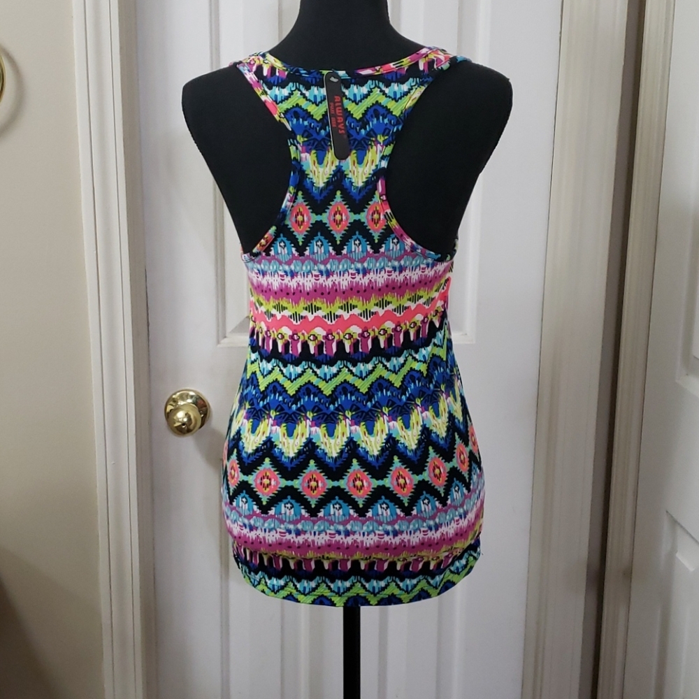 Always Women's Multi-Colored Racerback Tank Top - Picture 2 of 4